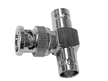 BNC T-adapter1 x Mannelijk - 2 x Vrouwelijk 50 Ohm