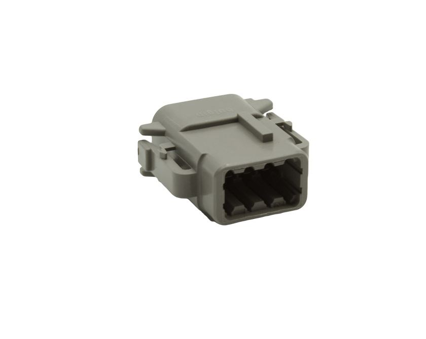 8 Contacts Male Miniature Rectangular Grey Connector