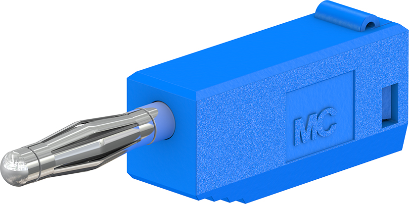 2 mm stekker compleet blauw - SLS205-X blauw