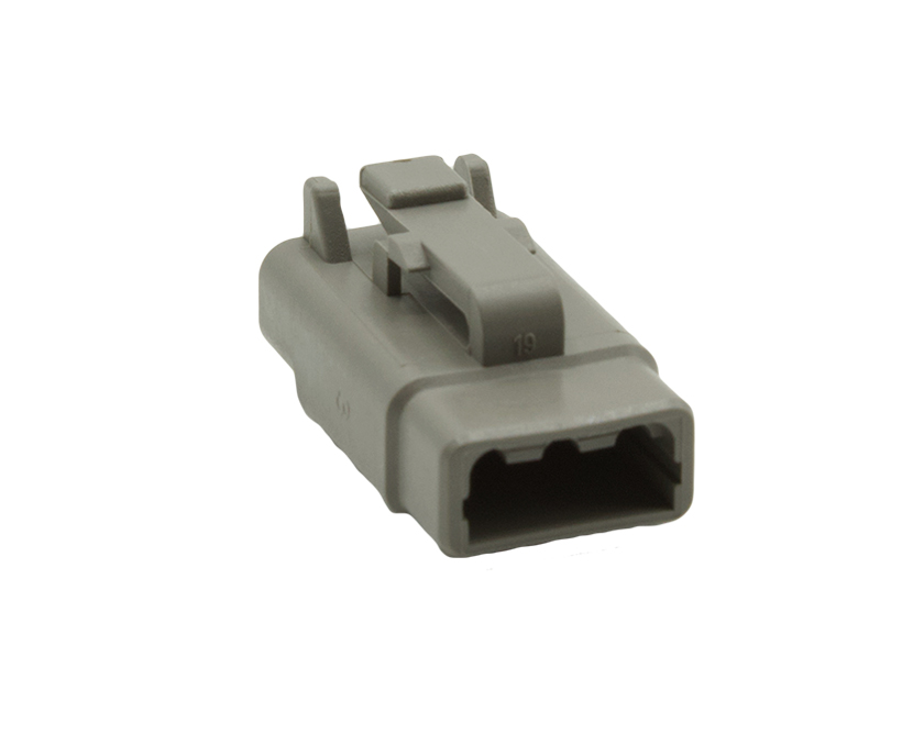 3 Contacts Male Miniature Rectangular Grey Connector
